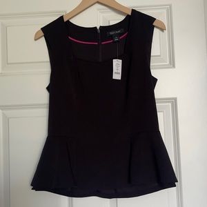 White House Black Market Black Peplum Sleeveless Top